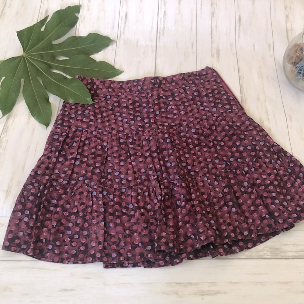 LOFT skirt size 00P purple with dots